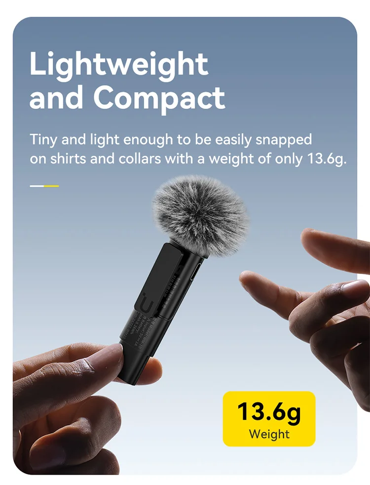 Ulanzi WM-10 Wireles Lavalier Microphone 1 to 1 Mic USB C for Android iPhone with Windproof Sponge For Live Streaming Recording