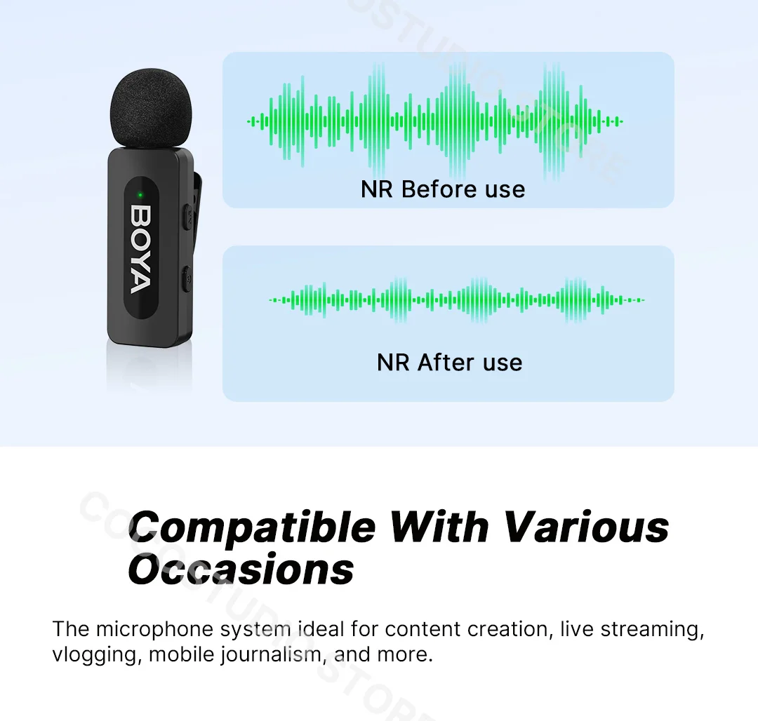 BOYA BY-V3 Wireless Lavalier Microphone for iPhone 15/16 Series Samsung DJI Pocket 3 Type-c Smartphones Cameras Video Recording BOYA BY-V3 Wireless Lavalier Microphone for iPhone 15/16 Series Samsung DJI Pocket 3 Type-c Smartphones Cameras Video Recording