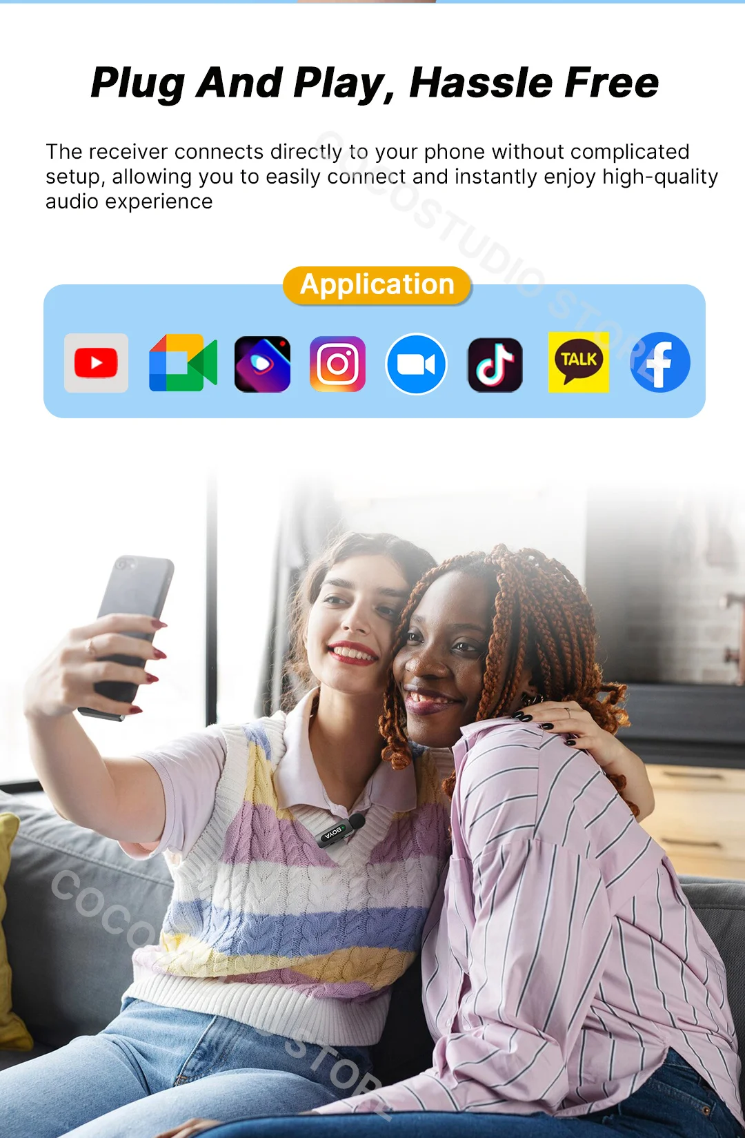 BOYA BY-V3 Wireless Lavalier Microphone for iPhone 15/16 Series Samsung DJI Pocket 3 Type-c Smartphones Cameras Video Recording BOYA BY-V3 Wireless Lavalier Microphone for iPhone 15/16 Series Samsung DJI Pocket 3 Type-c Smartphones Cameras Video Recording