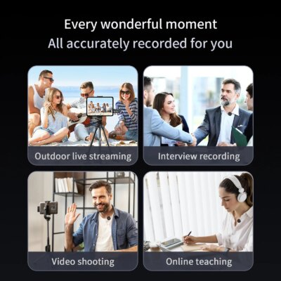 Basix Wireless Lavalier Lapel Microphone for iPhone iPad Android Outdoor live streaming Recording Interview with Magnetic Clip - Image 4