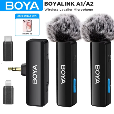 BOYA BOYALINK A Wireless Lavalier Microphone for iPhone 15/16 Series OPPO Samsung Xiaomi Go Pro SONY DSLR Cameras Vlog Recording