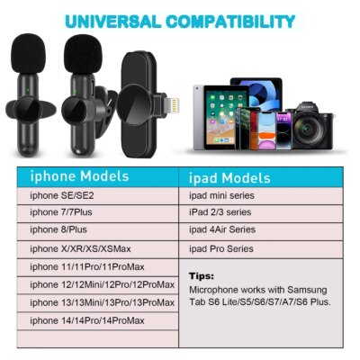 Wireless Lavalier Microphone 2.4G Audio Video Recording Noise Cancelling  for IPhone/iPad/Android/Xiaomi/Samsung Live Game Mic - Image 2