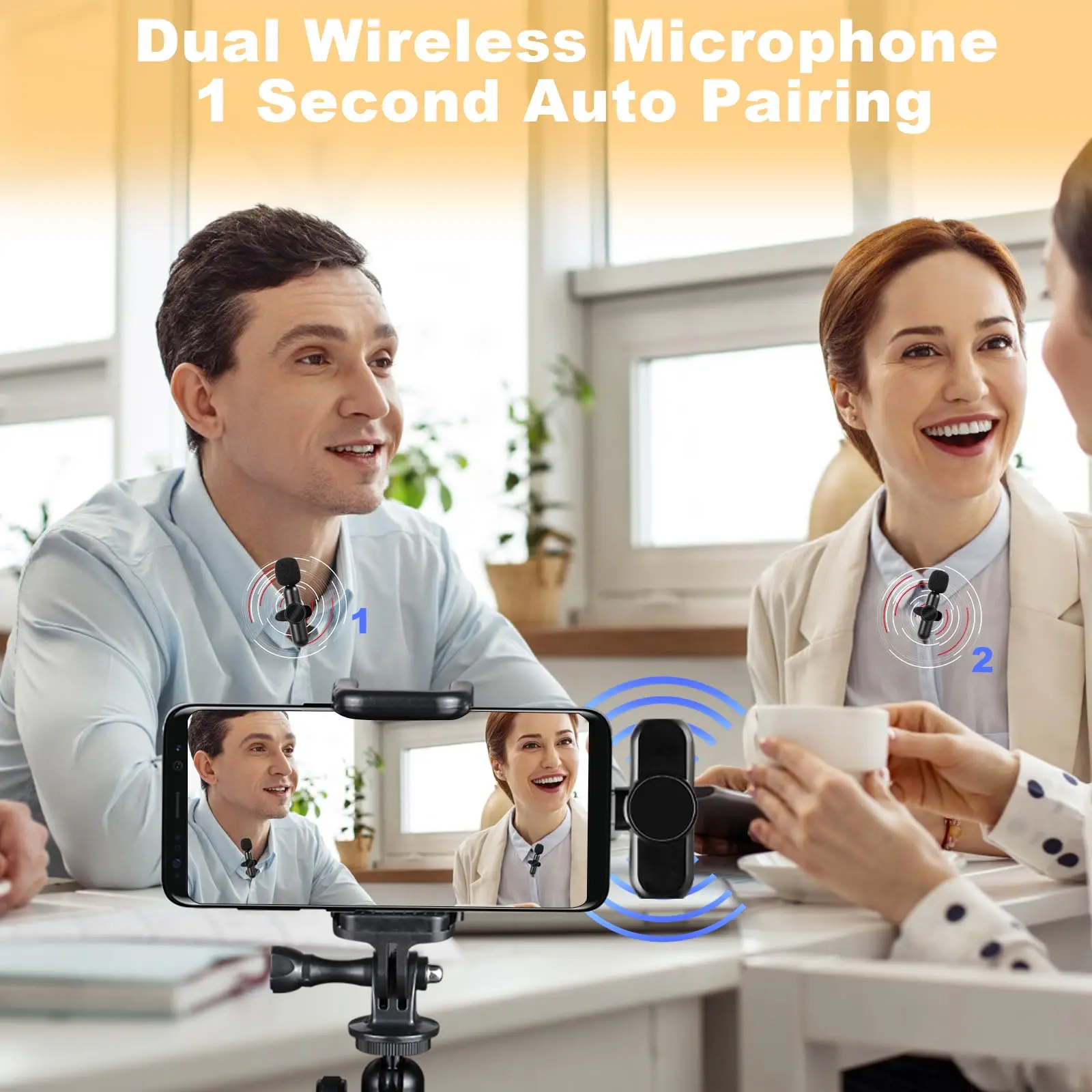 Wireless Lavalier Microphone 2.4G Audio Video Recording Noise Cancelling  for IPhone/iPad/Android/Xiaomi/Samsung Live Game Mic