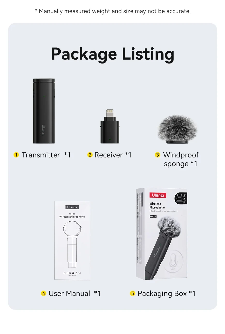 Ulanzi VM-10 Wireless Lavalier Microphone Portable Audio Video Recording Mic For iPhone 16 15 14 Android Live Broadcast Gaming