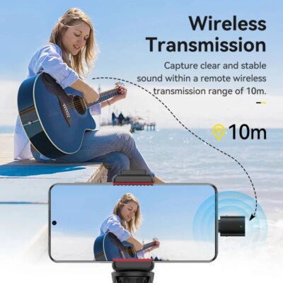 Ulanzi VM-10 Wireless Lavalier Microphone Portable Audio Video Recording Mic For iPhone 16 15 14 Android Live Broadcast Gaming - Image 3