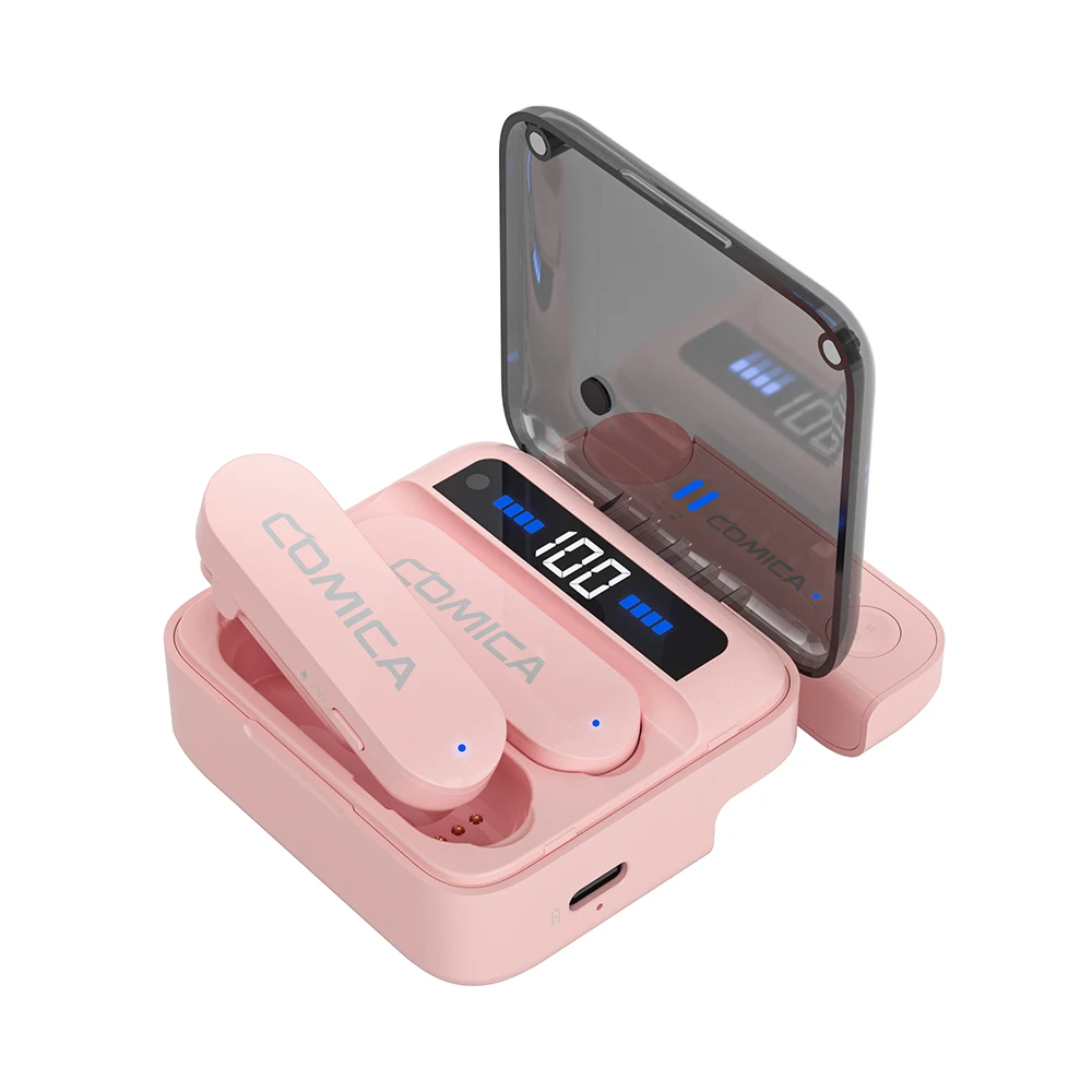 Comica Vimo S 2.4G Wireless Lavalier Microphone with Charging Case MFi Licensed Accessories for iPhone Android Interview Mic Comica Vimo S 2.4G Wireless Lavalier Microphone with Charging Case MFi Licensed Accessories for iPhone Android Interview Mic