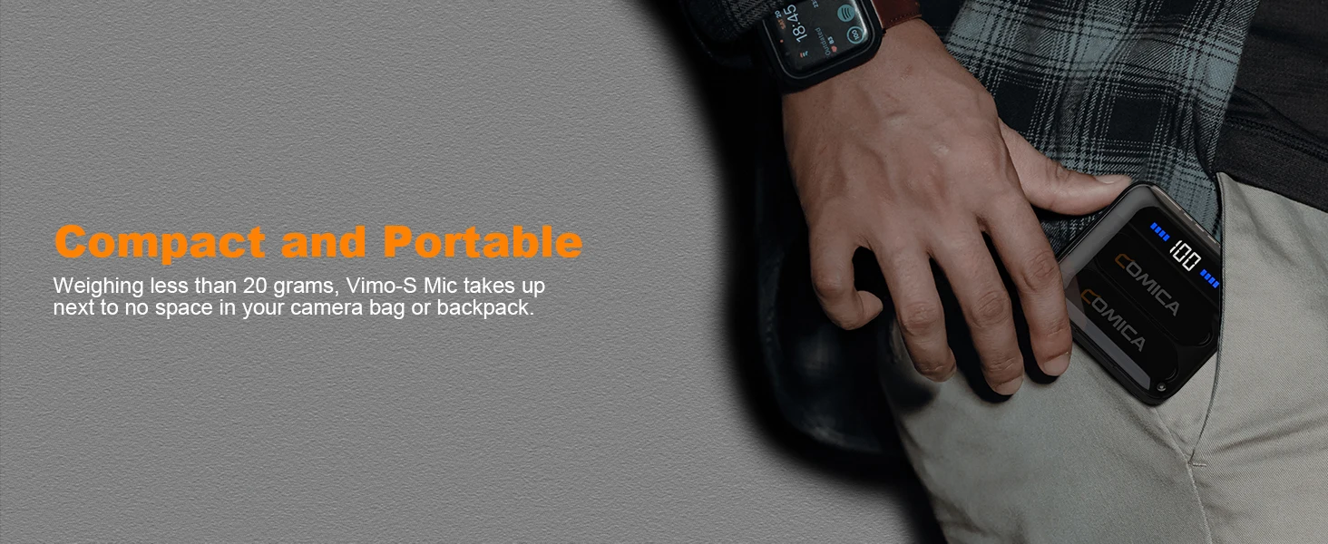 Comica Vimo S 2.4G Wireless Lavalier Microphone with Charging Case MFi Licensed Accessories for iPhone Android Interview Mic Comica Vimo S 2.4G Wireless Lavalier Microphone with Charging Case MFi Licensed Accessories for iPhone Android Interview Mic