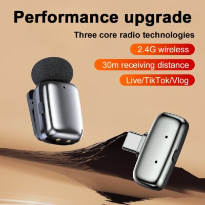 Haomuren Mini Wireless Lavalier Microphone for iPhone Series Android Type-C Smartphones Live Recording Interview Vlog M6 - Image 2