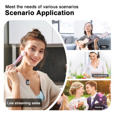 Haomuren Mini Wireless Lavalier Microphone for iPhone Series Android Type-C Smartphones Live Recording Interview Vlog M6 - Image 3