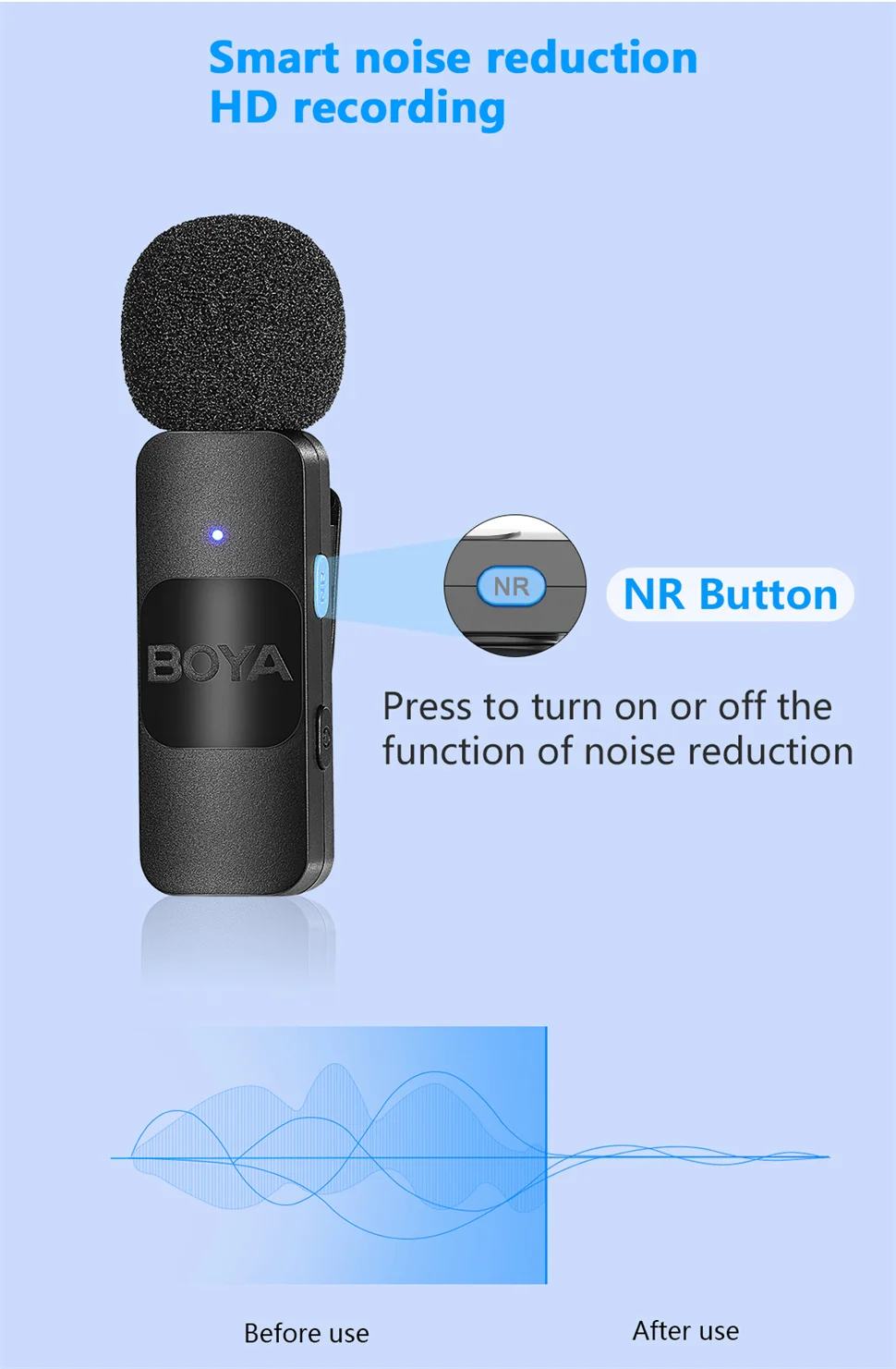 BOYA BY-V Wireless Lavalier Microphone for iPhone 15/16 Series Samsung TECNO REDMI Type-c Devices Video Recording Streaming Vlog BOYA BY-V Wireless Lavalier Microphone for iPhone 15/16 Series Samsung TECNO REDMI Type-c Devices Video Recording Streaming Vlog