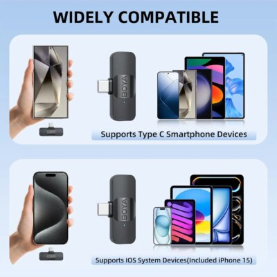 BOYA BY-V Wireless Lavalier Microphone for iPhone 15/16 Series Samsung TECNO REDMI Type-c Devices Video Recording Streaming Vlog - Image 6