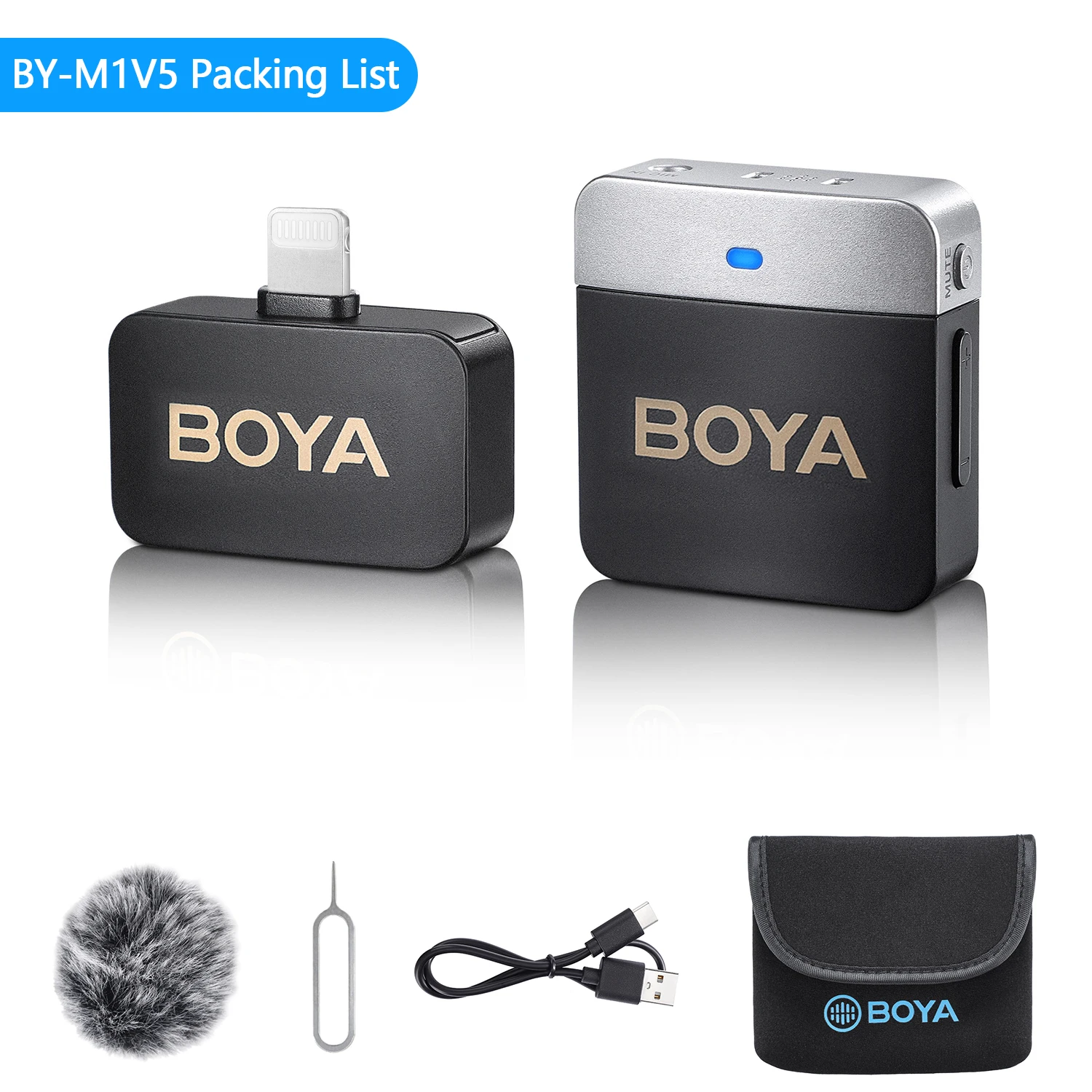 BOYA BY-M1V Wireless Lavalier Lapel Condenser Microphone for iPhone Android Smartphone Camera PC Gaming YouTube Broadcast Vlog BOYA BY-M1V Wireless Lavalier Lapel Condenser Microphone for iPhone Android Smartphone Camera PC Gaming YouTube Broadcast Vlog