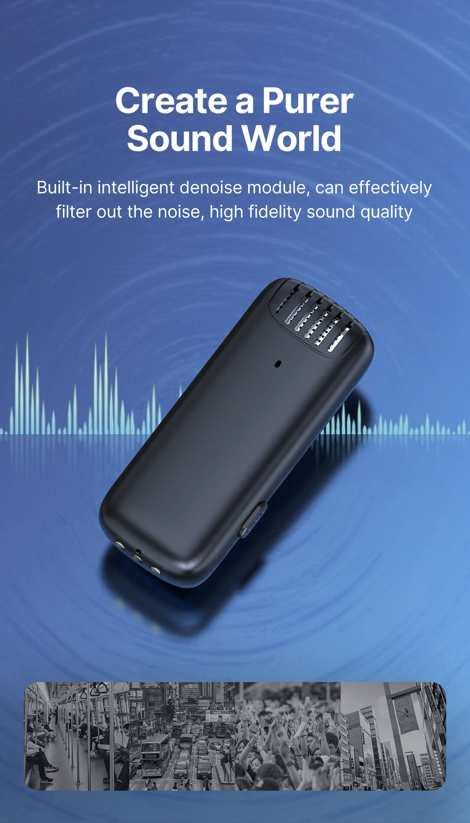 Ulanzi J12 Wireless Lavalier Microphone System Audio Video Recording Microphone Mini Mic for iPhone Android Live Broadcast