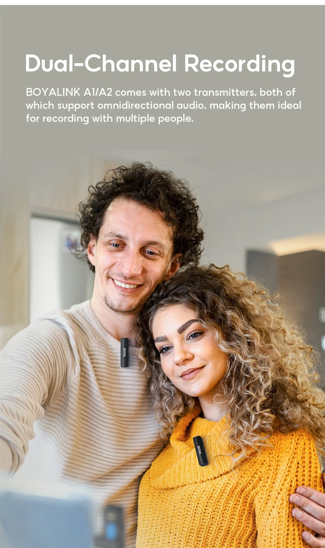 BOYA BOYALINK A Wireless Lavalier Microphone for iPhone iPad Android Phones Type C DSLR Camera Youtube Live Streaming Recording