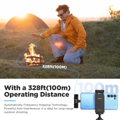 BOYA BOYALINK A Wireless Lavalier Microphone for iPhone iPad Android Phones Type C DSLR Camera Youtube Live Streaming Recording - Image 2