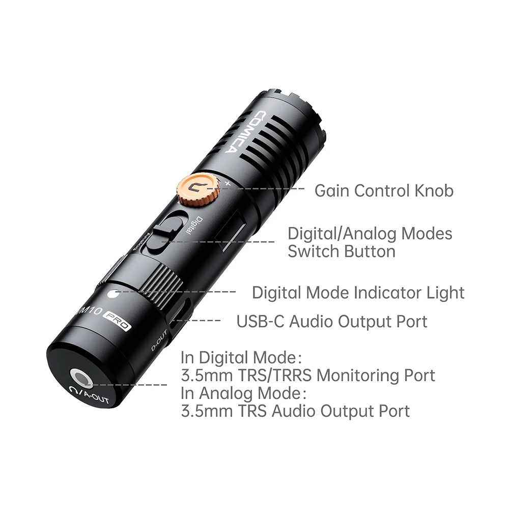 Comica VM10 PRO On-Camera Cardioid Shotgun Microphone with Shock Mount for Android iPhone DSLR Camera Gopro DJI Action 3