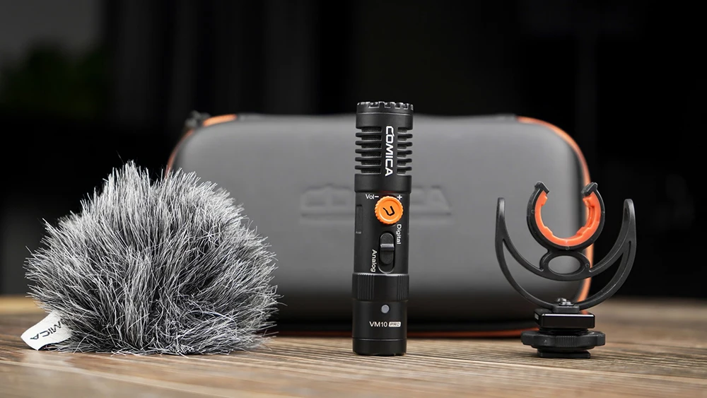 Comica VM10 PRO On-Camera Cardioid Shotgun Microphone with Shock Mount for Android iPhone DSLR Camera Gopro DJI Action 3