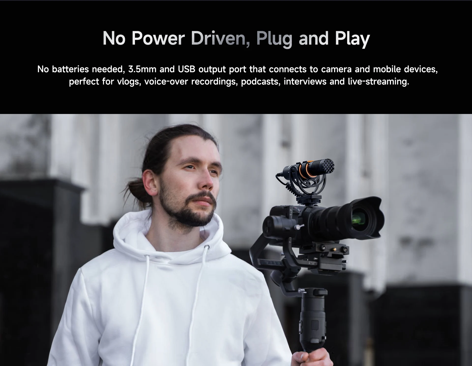Comica VM10 PRO On-Camera Cardioid Shotgun Microphone with Shock Mount for Android iPhone DSLR Camera Gopro DJI Action 3