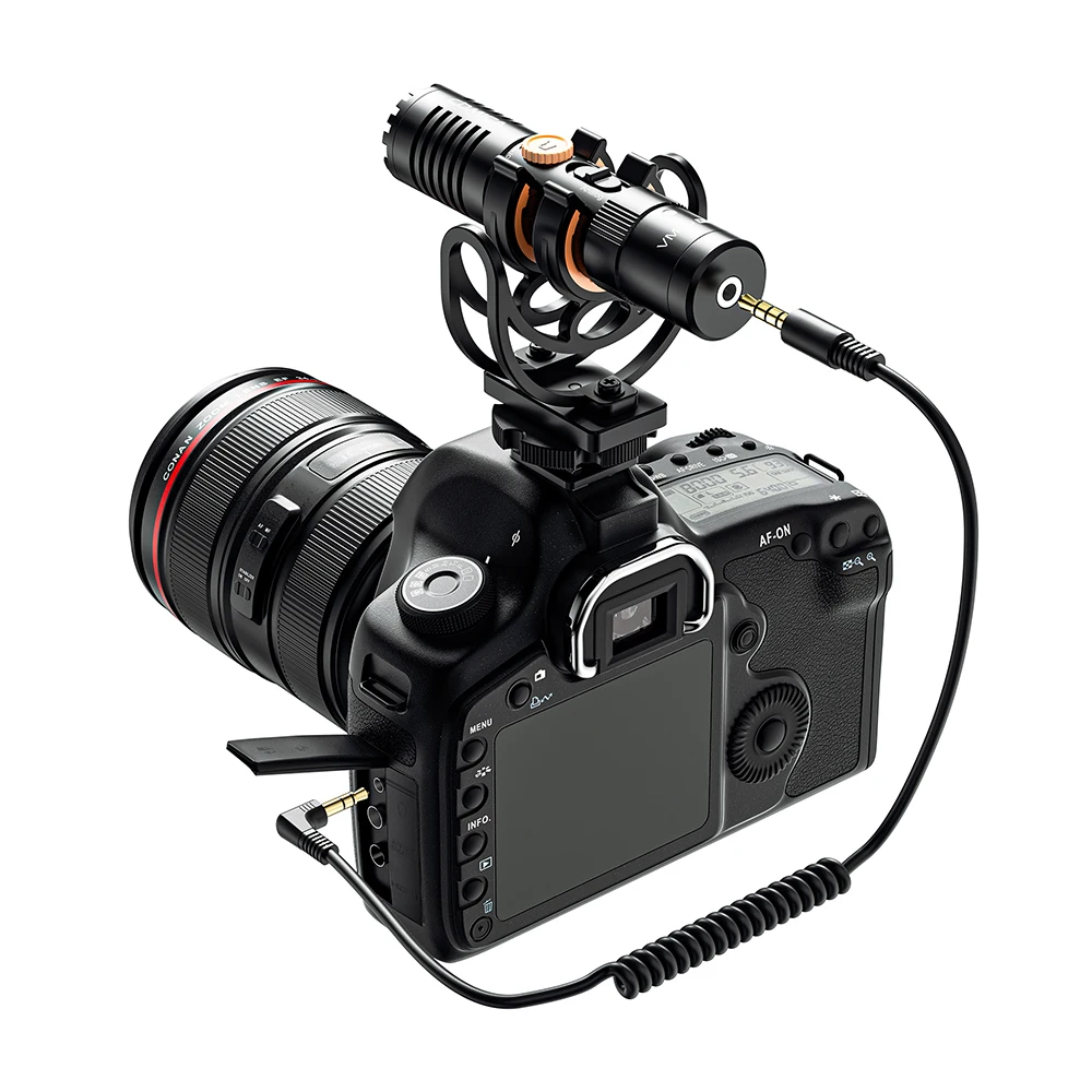 Comica VM10 PRO On-Camera Cardioid Shotgun Microphone with Shock Mount for Android iPhone DSLR Camera Gopro DJI Action 3