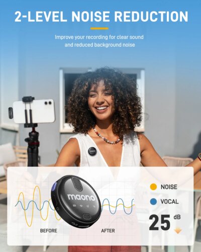 MAONO WM620 Professional Wireless Microphone,Wireless Lavalier Microphone for mobile phone,iPhone 15,Live Streaming,Recording - Image 4