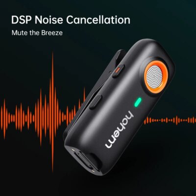 Hohem MIC-01 wireless Lavalier Microphone, Noise Canceling Recording, 20 hours battery life, for iPhone, Android, Live Streaming - Image 6