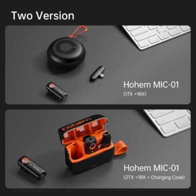 Hohem MIC-01 wireless Lavalier Microphone, Noise Canceling Recording, 20 hours battery life, for iPhone, Android, Live Streaming - Image 3