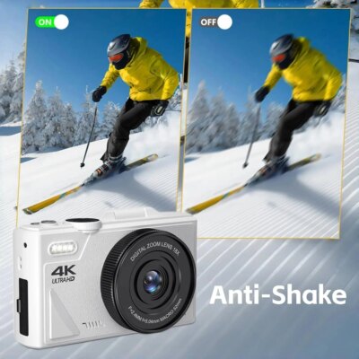 64MP digital camera 3.0 "touch screen 18 zoom WiFi for beginners kids travel vlogging 64GB White - Image 2