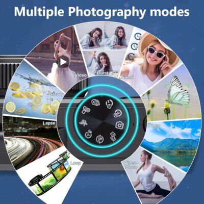64MP digital camera 3.0 "touch screen 18 zoom WiFi for beginners kids travel vlogging 64GB White - Image 4