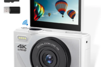 64MP digital camera 3.0 "touch screen 18 zoom WiFi for beginners kids travel vlogging 64GB White
