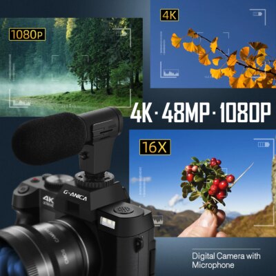 NBD 4K Digital Cameras for Photography 48MP Camera with Microphone  3-Color Filter Video Camera with Wide-Angle&Macro Lens - Image 2