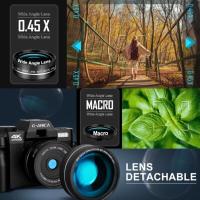 NBD 4K Digital Cameras for Photography 48MP Camera with Microphone  3-Color Filter Video Camera with Wide-Angle&Macro Lens - Image 3