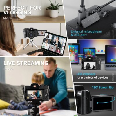 NBD Compact Digital Photography Camera 4K WIFI Web Cam Vintage Vlog Video Recorder YouTube 48MP Camcorder 16X Digital Camera - Image 4