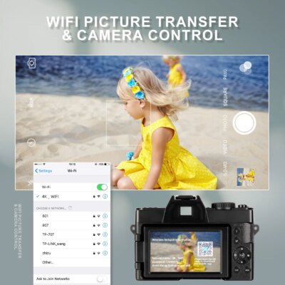 NBD Compact Digital Photography Camera 4K WIFI Web Cam Vintage Vlog Video Recorder YouTube 48MP Camcorder 16X Digital Camera - Image 5
