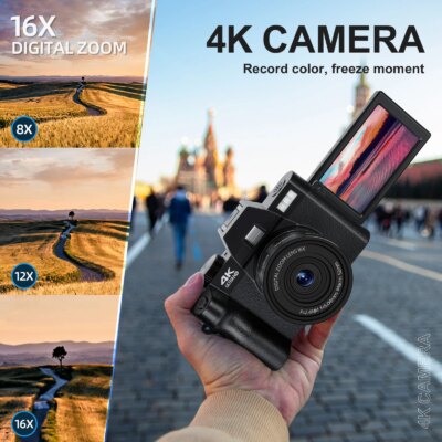 NBD Compact Digital Photography Camera 4K WIFI Web Cam Vintage Vlog Video Recorder YouTube 48MP Camcorder 16X Digital Camera - Image 2