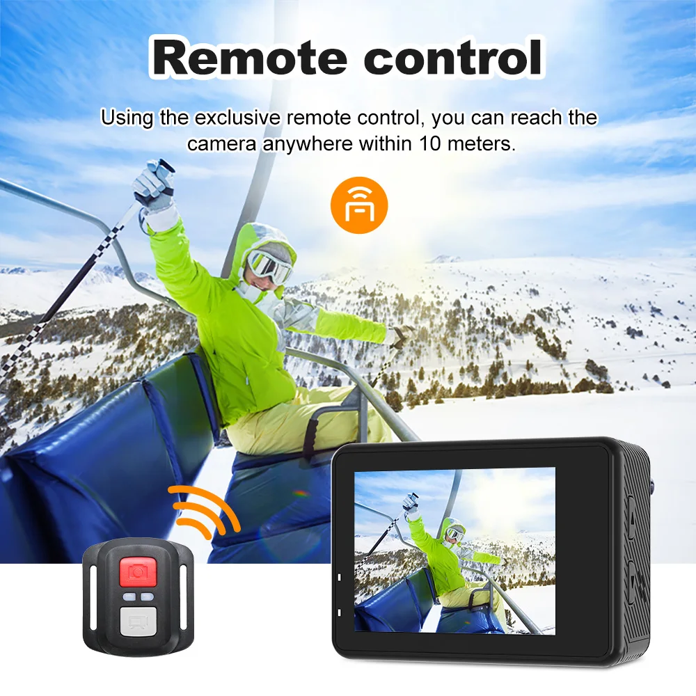 5K Action Camera 4K60FPS 2.0 Inch Touch Screen Wi-Fi 170° Wide Angle 30M Waterproof Helmet Video Recording Sports Cameras 5K Action Camera 4K60FPS 2.0 Inch Touch Screen Wi-Fi 170° Wide Angle 30M Waterproof Helmet Video Recording Sports Cameras
