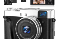 Digital Camera 4K 48MP UHD Camera 16X Digital Zoom Compact Camera with Rotating Dashboard and viewfinder 32GB Card