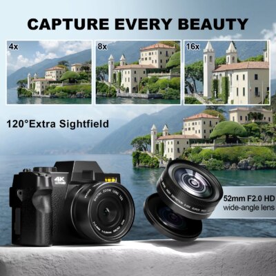 NBD 48MP Digital Cameras for Photography with WiFi & App Control,4K Autofocus Vlogging Camera , Anti-Shake,  Dual Batteries - Image 2
