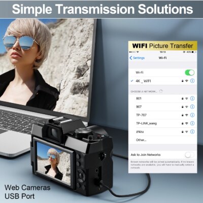 NBD 48MP Digital Cameras for Photography with WiFi & App Control,4K Autofocus Vlogging Camera , Anti-Shake,  Dual Batteries - Image 4