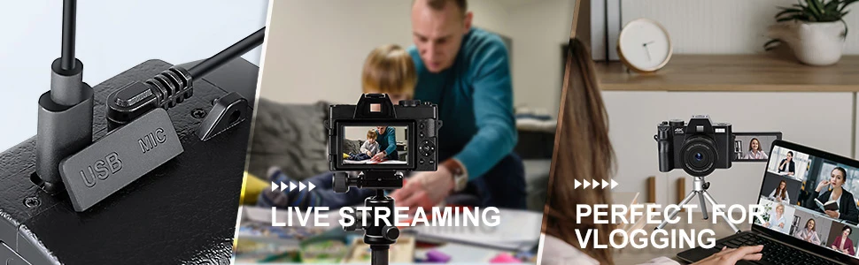 NBD 48MP Digital Cameras for Photography with WiFi & App Control,4K Autofocus Vlogging Camera , Anti-Shake,  Dual Batteries