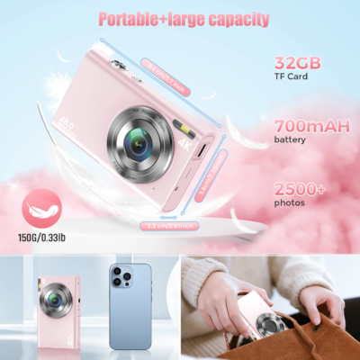 4K Digital Camera Autofocus Vlogging Camera HD 48MP with 2.8" Large Screen Camcorder Camera for Photography for Kid Adult - Image 2