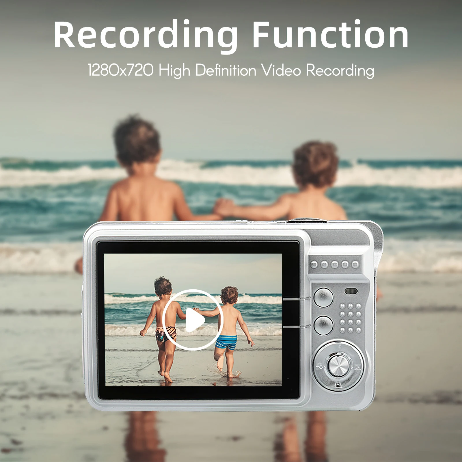 Portable 720P Digital Camera Video Camcorder 18MP Photo 8X Zoom Anti-shake 2.7 Inch Large TFT Screen Built-in Lithium Battery wi