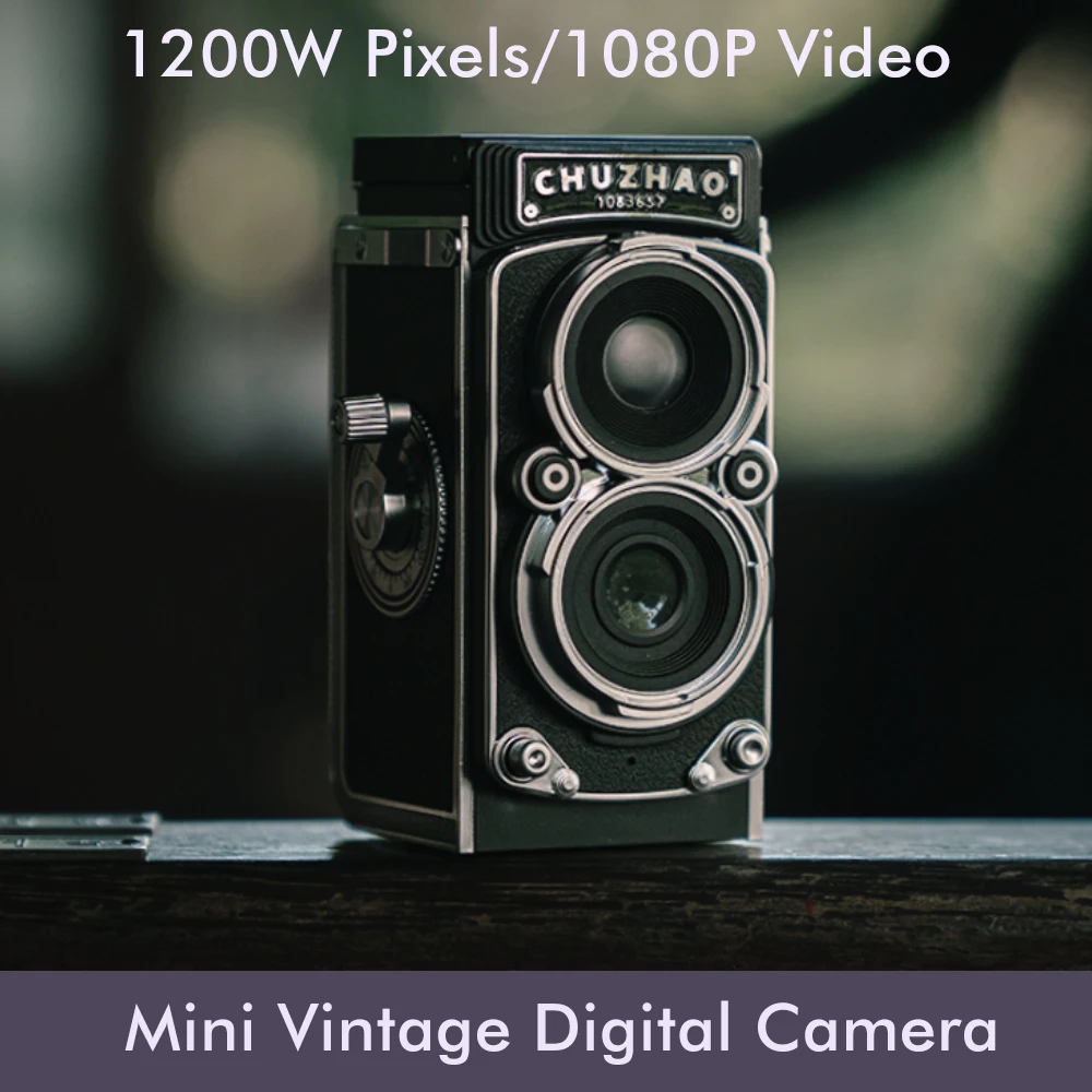 CHUZHAO Mini Digital Camera with 1.54inch Screen 1080p Video 12MP Photos  Compact Vintage Portable Recorder for Birthday Gift