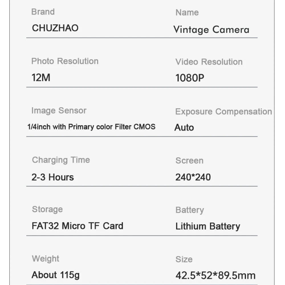 CHUZHAO Mini Digital Camera with 1.54inch Screen 1080p Video 12MP Photos  Compact Vintage Portable Recorder for Birthday Gift
