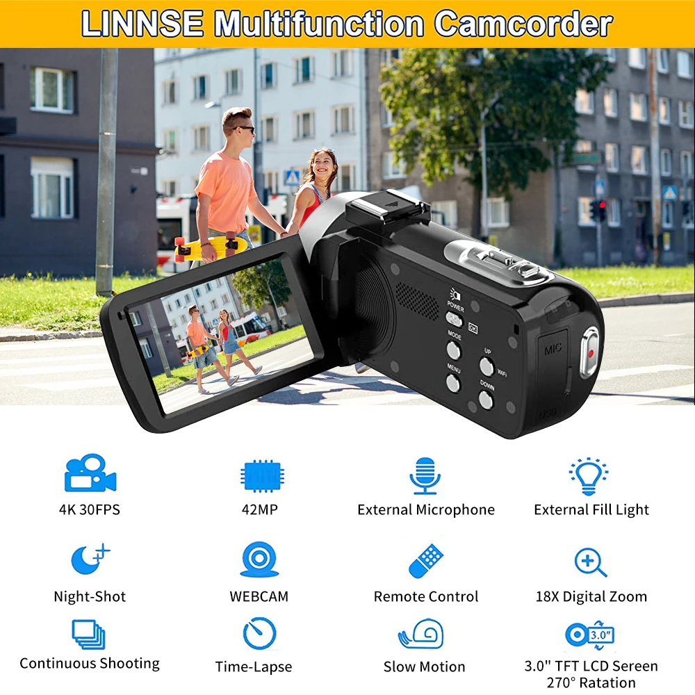 4K Digital Camera 42 Megapixels HD Digital Camera 18X Digital Zoom 3.0 inch screen With Flash Portable Video Recorder 4K Digital Camera 42 Megapixels HD Digital Camera 18X Digital Zoom 3.0 inch screen With Flash Portable Video Recorder