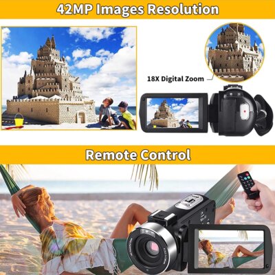 4K Digital Camera 42 Megapixels HD Digital Camera 18X Digital Zoom 3.0 inch screen With Flash Portable Video Recorder - Image 4