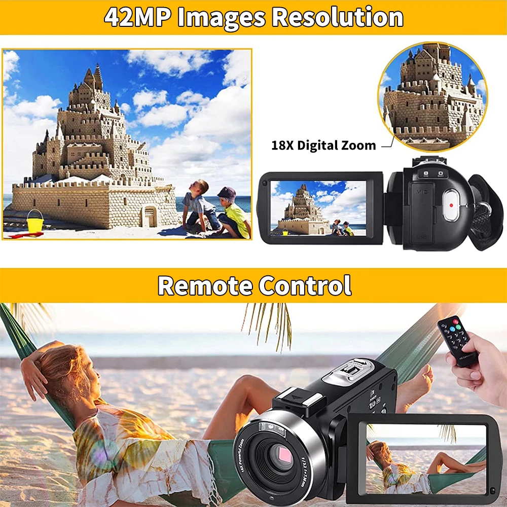 4K Digital Camera 42 Megapixels HD Digital Camera 18X Digital Zoom 3.0 inch screen With Flash Portable Video Recorder 4K Digital Camera 42 Megapixels HD Digital Camera 18X Digital Zoom 3.0 inch screen With Flash Portable Video Recorder