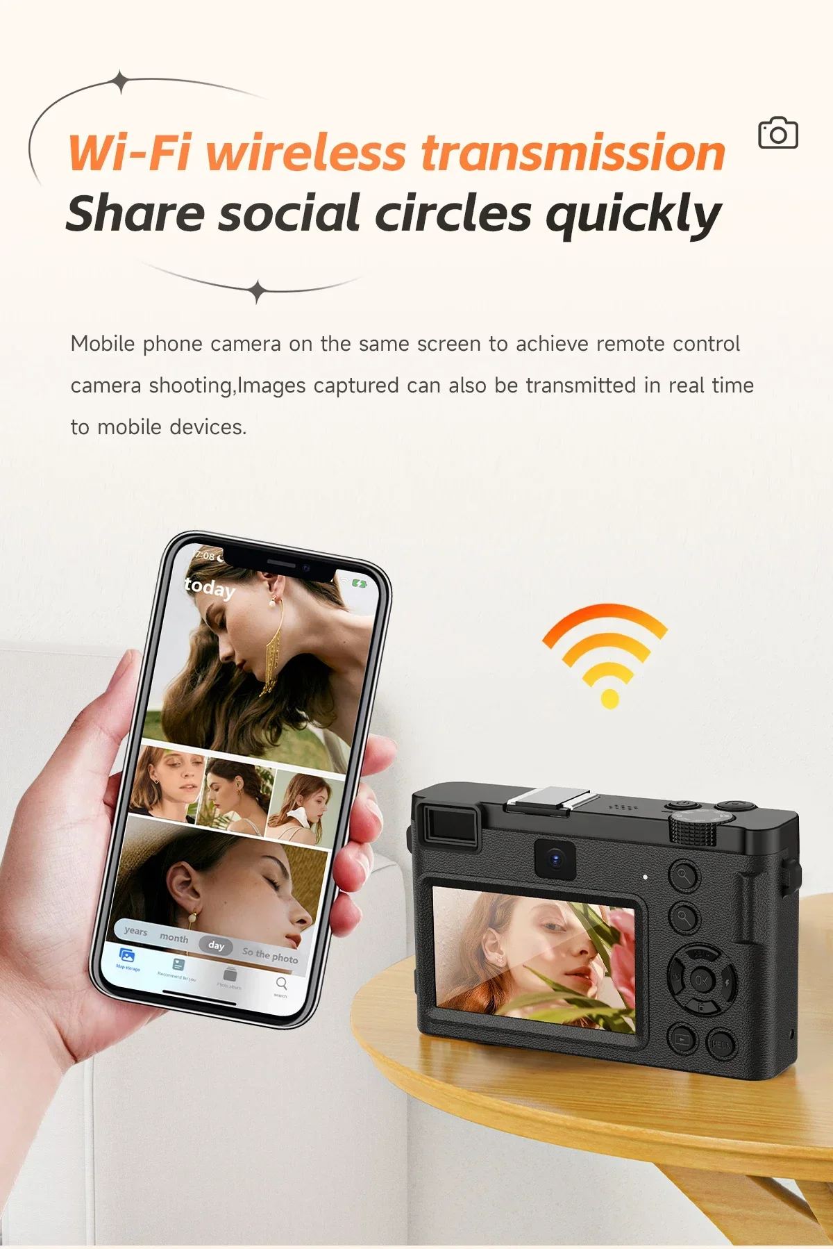 5K Professional Digital Camera WIFI Webcam Wide Angle Digital Zoom 64MP Camcorder Photography 3 Inch Screen Vlog Video Recorder