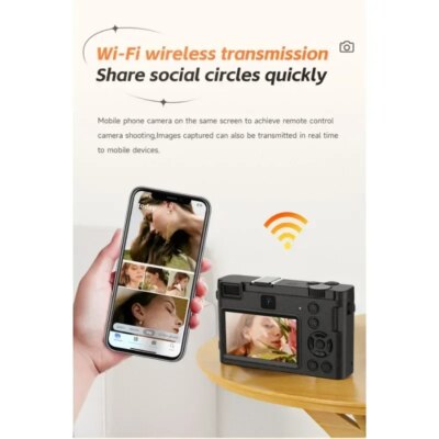 5K Professional Digital Camera WIFI Webcam Wide Angle Digital Zoom 64MP Camcorder Photography 3 Inch Screen Vlog Video Recorder - Image 2