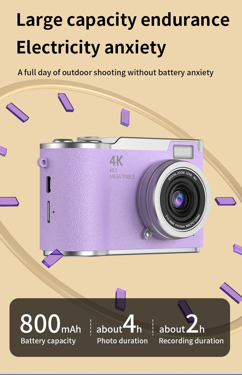4K Digital Camera for Photography and Video Recording Cameras 48MP 2.4'' Autofocus Vlogging Compact Camera For Beginner 4K Digital Camera for Photography and Video Recording Cameras 48MP 2.4'' Autofocus Vlogging Compact Camera For Beginner