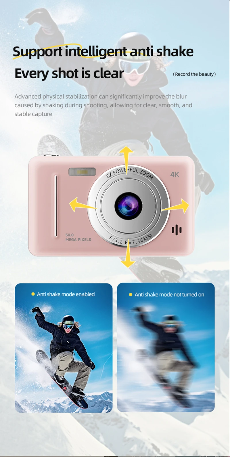 4K Digital Camera 5000W Pixel Retro CCD Portable Card Camera Entry-level Camera Dual Camera Flash 50 Million Pixels Auto Focus